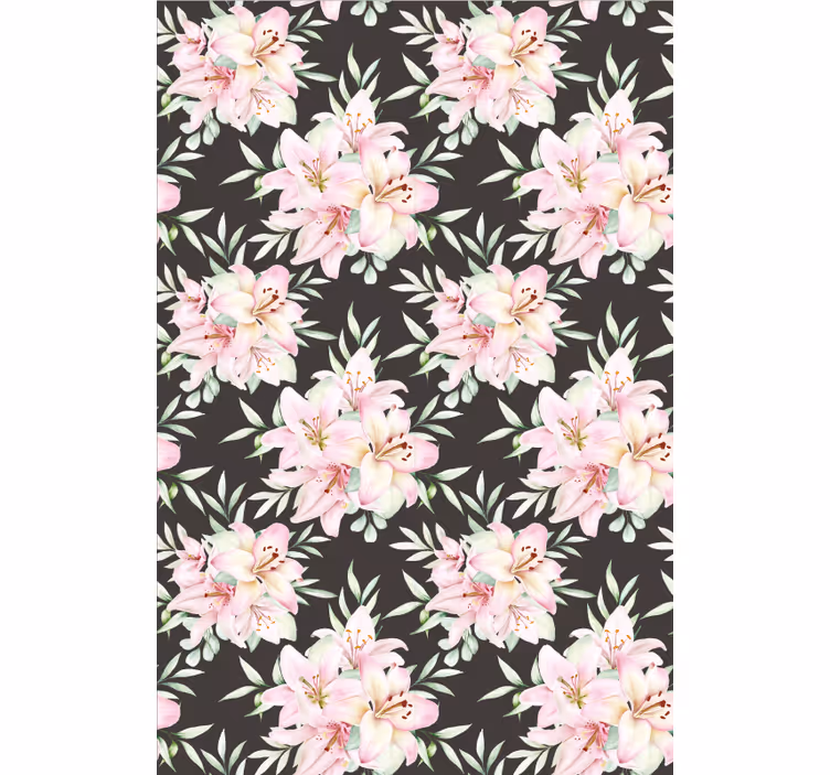 Toile fenêtre fleurs et plantes motif de lys - TenStickers