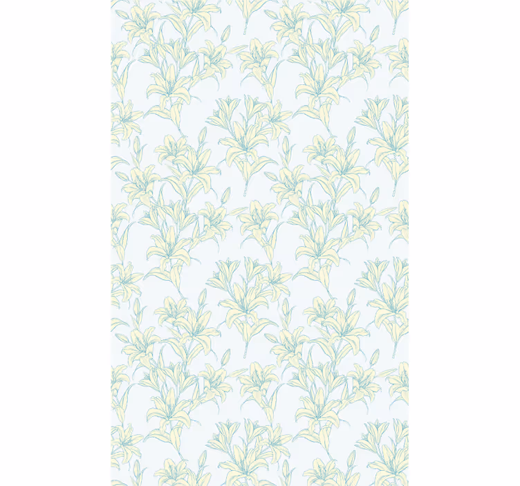 Toile fenêtre fleurs et plantes motifs botaniques subtils - TenStickers