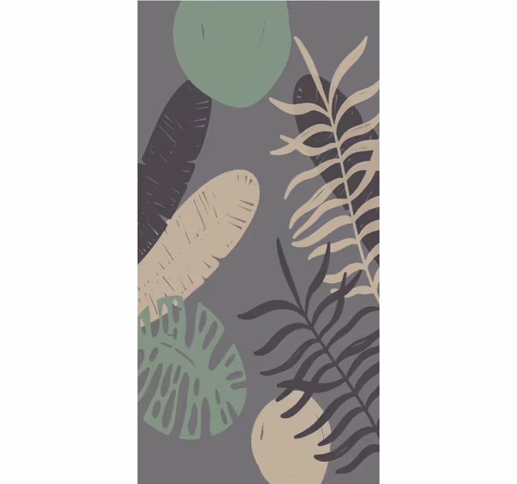 Toile fenêtre fleurs et plantes motif de verdure tropicale - TenStickers