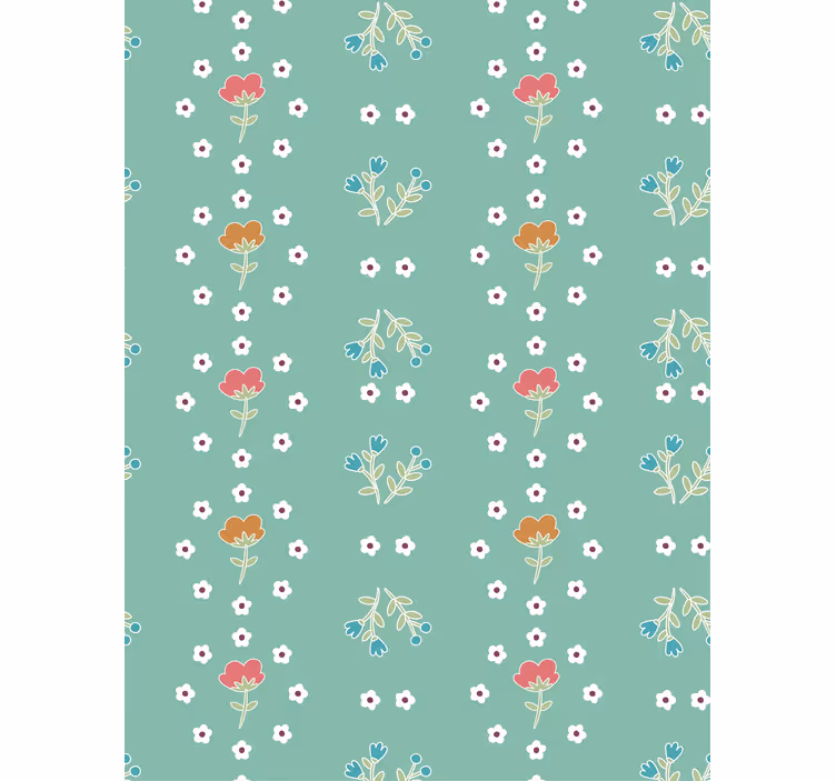 Toile fenêtre fleur composition sur le thème turquoise - TenStickers