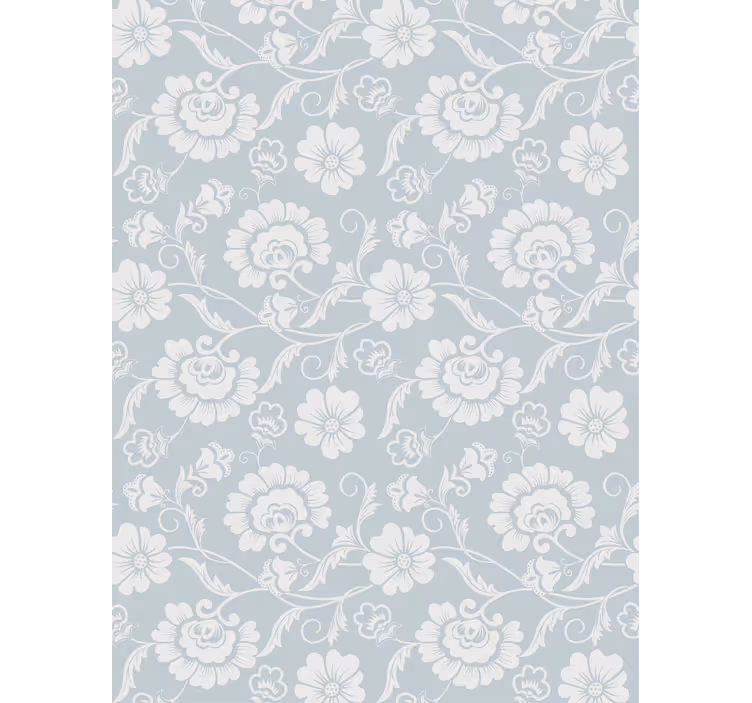 Toile fenêtre fleur motif gris sophistiqué - TenStickers