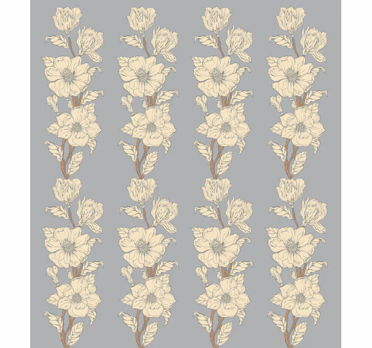 Toile fenêtre fleur motif vertical élégant - TenStickers