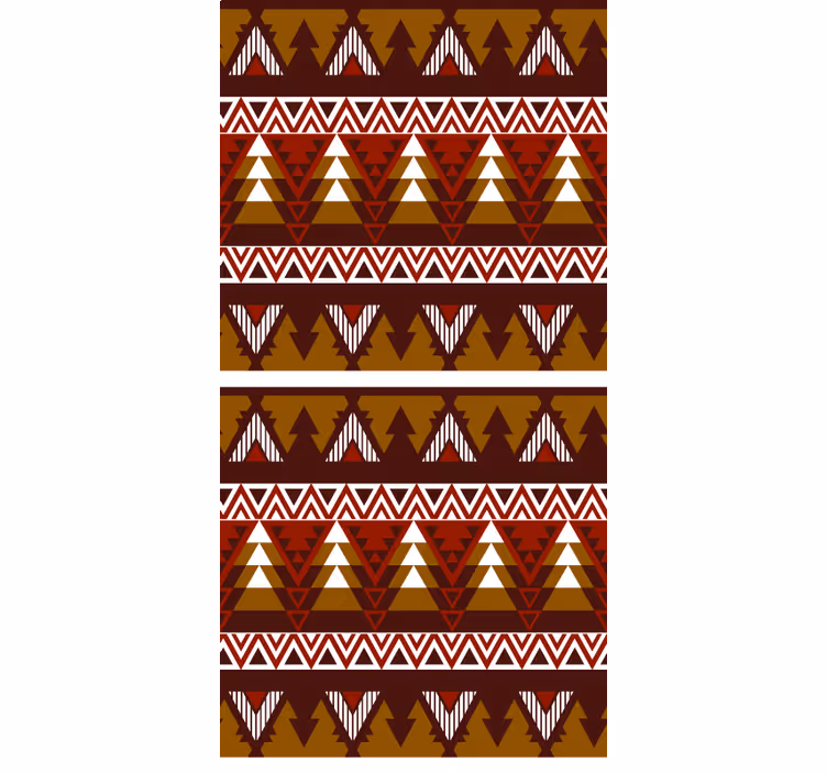 Toile fenêtre nordique motif de forêt géométrique - TenStickers