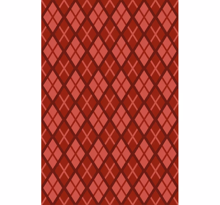 Toile fenêtre rouge motif à losanges - TenStickers