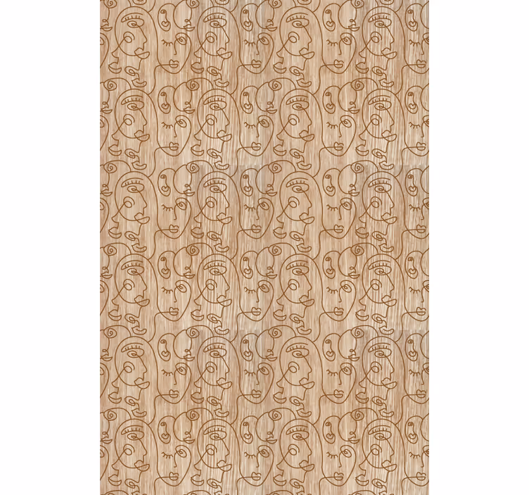 Toile fenêtre moderne motifs de visage abstraits - TenStickers