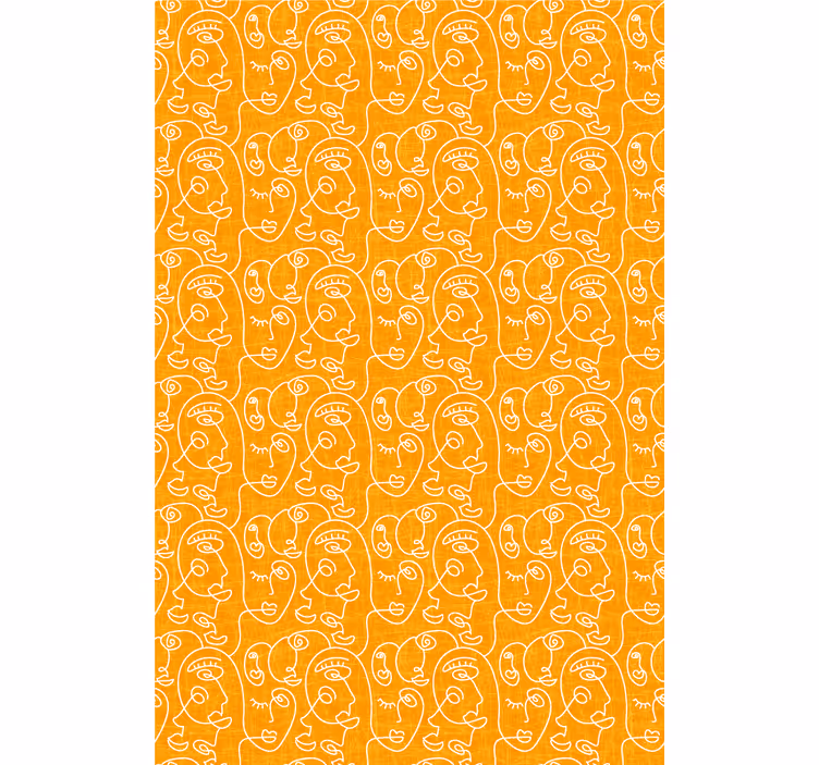 Toile fenêtre dessin motifs de visage stylisés - TenStickers