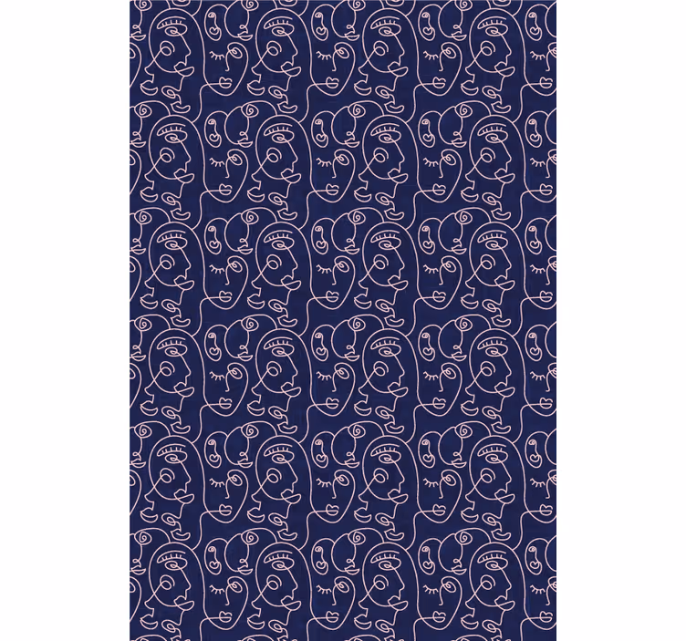 Toile fenêtre dessin motif de visage abstrait - TenStickers