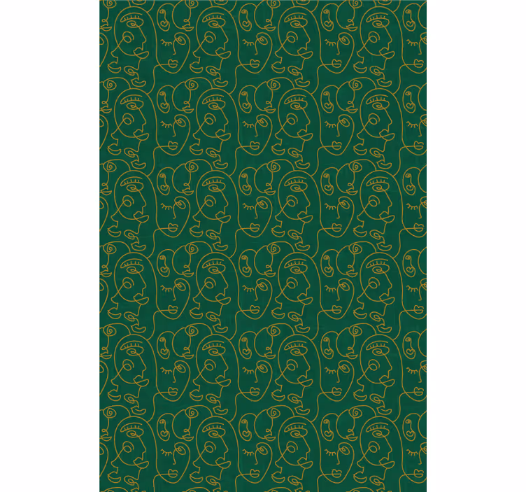 Toile fenêtre dessin motifs de visage minimalistes - TenStickers