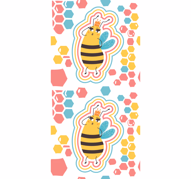 Toile fenêtre animaux personnage d'abeille mignon - TenStickers