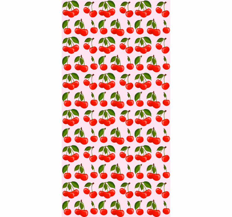 Toile fenêtre cuisine motif cerise rouge - TenStickers