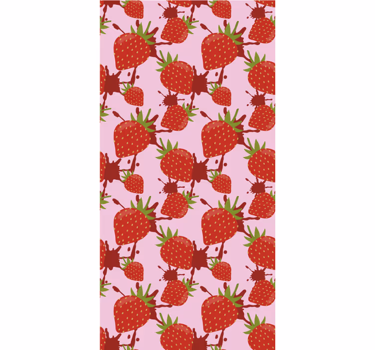 Toile fenêtre fruits et légumes motif éclaboussure fraise - TenStickers