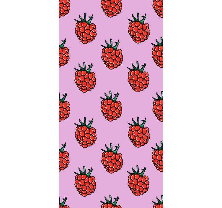 Toile fenêtre fruits et légumes motif framboise - TenStickers