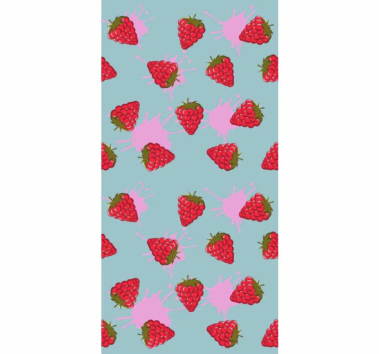 Toile fenêtre fruits et légumes éclaboussures de fraise - TenStickers