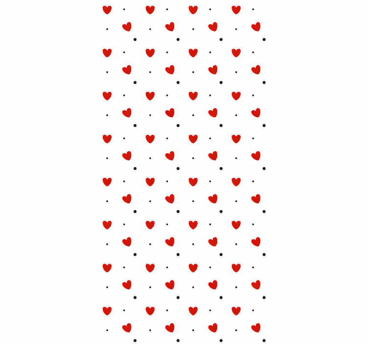 Toile fenêtre romantique motif de cœur délice - TenStickers