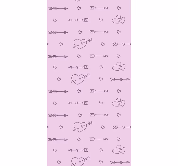 Toile fenêtre romantique cœurs et flèches - TenStickers