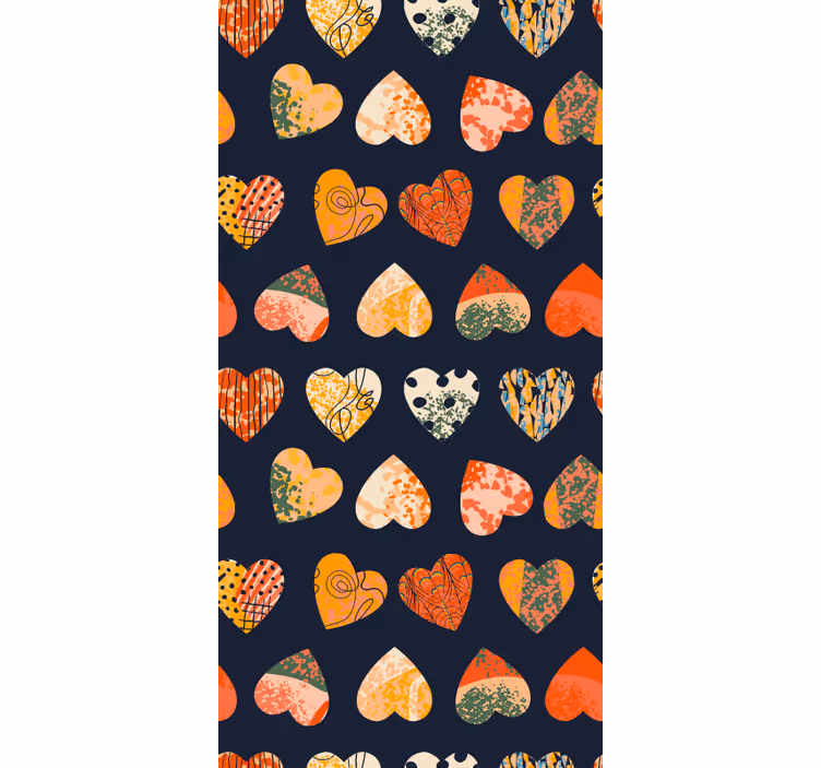 Toile fenêtre romantique collection de motifs de cœur - TenStickers