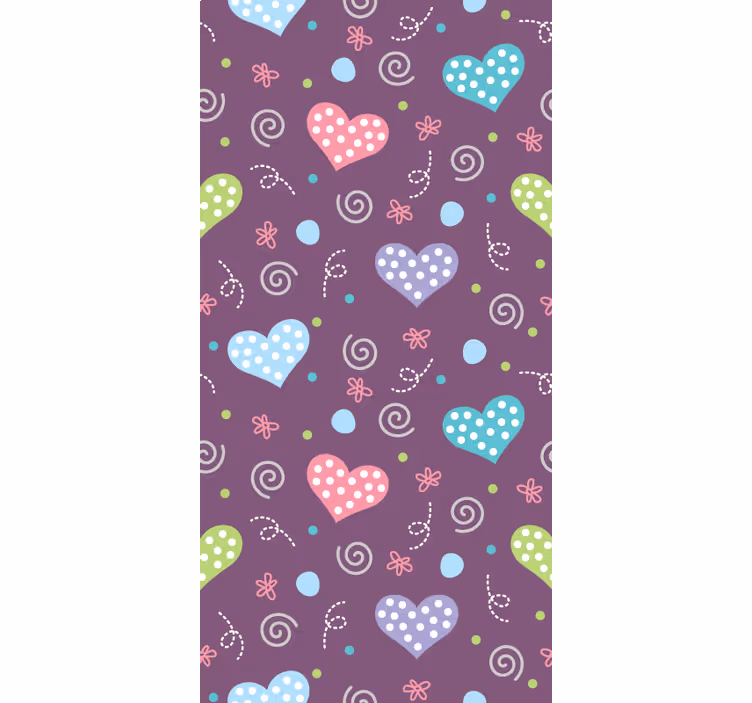 Toile fenêtre romantique motifs de cœur colorés - TenStickers