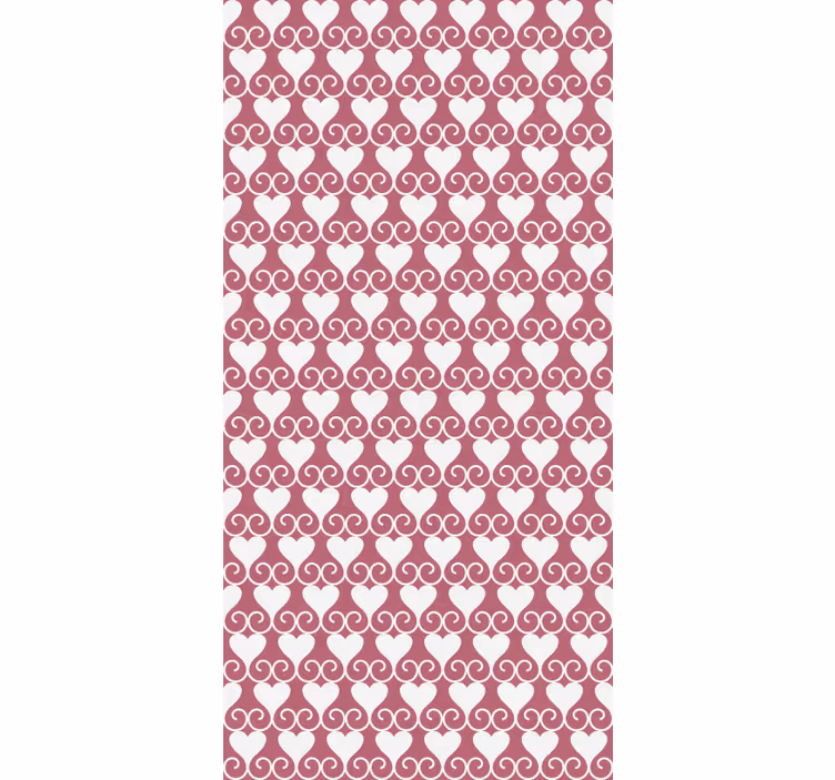 Toile fenêtre romantique coeurs et tourbillons - TenStickers