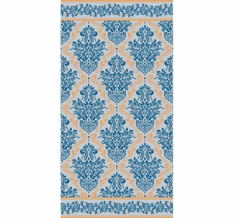 Toile fenêtre élégante motif baroque floral - TenStickers