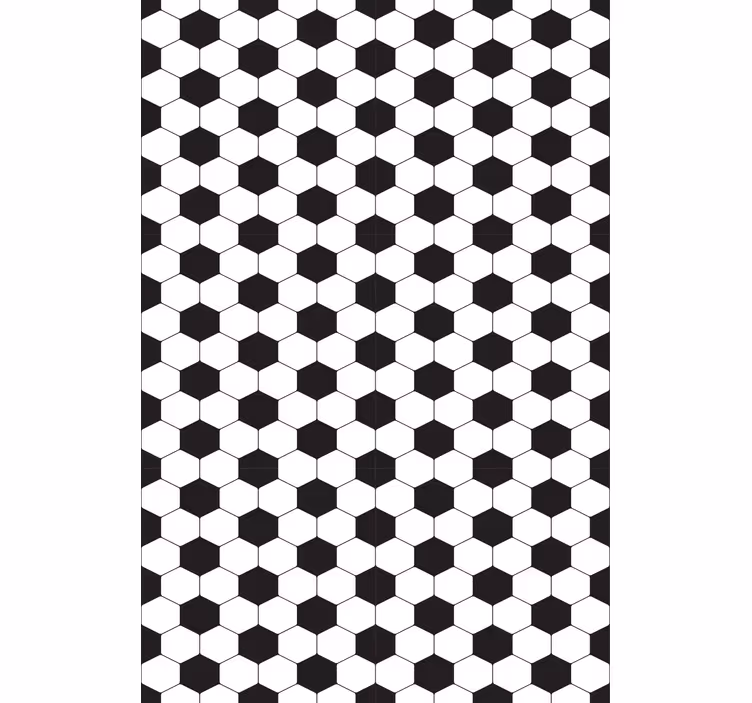 Toile fenêtre football motif hexagonal - TenStickers