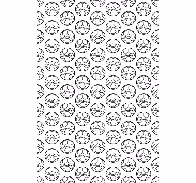 Toile fenêtre sport motif handball noir et blanc - TenStickers