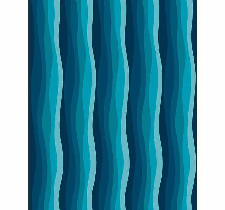 Toile fenêtre salon motif bleu ondulé - TenStickers