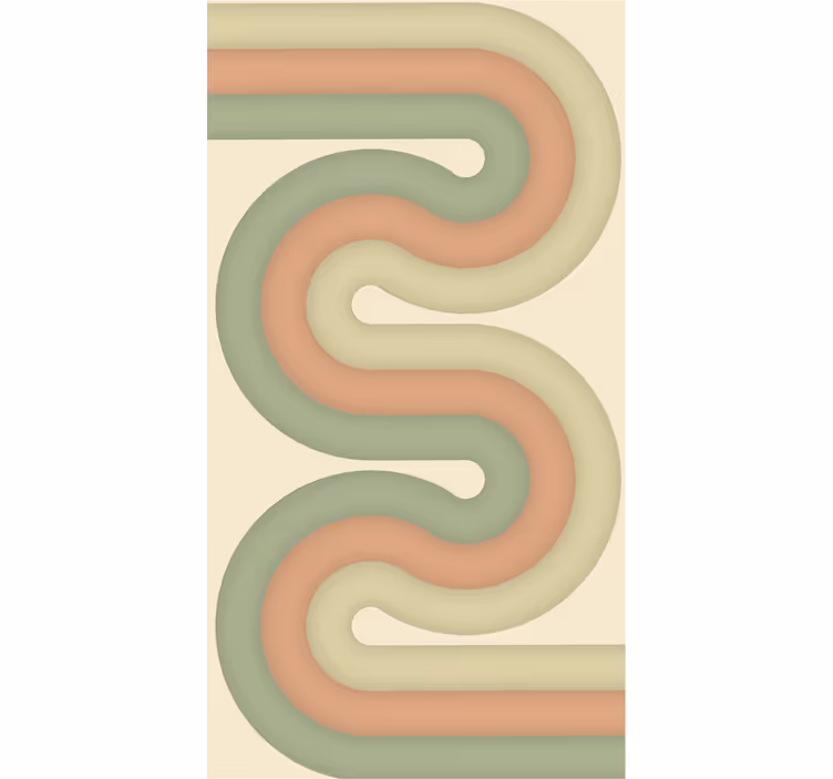 Toile fenêtre salon motif de lignes courbes - TenStickers