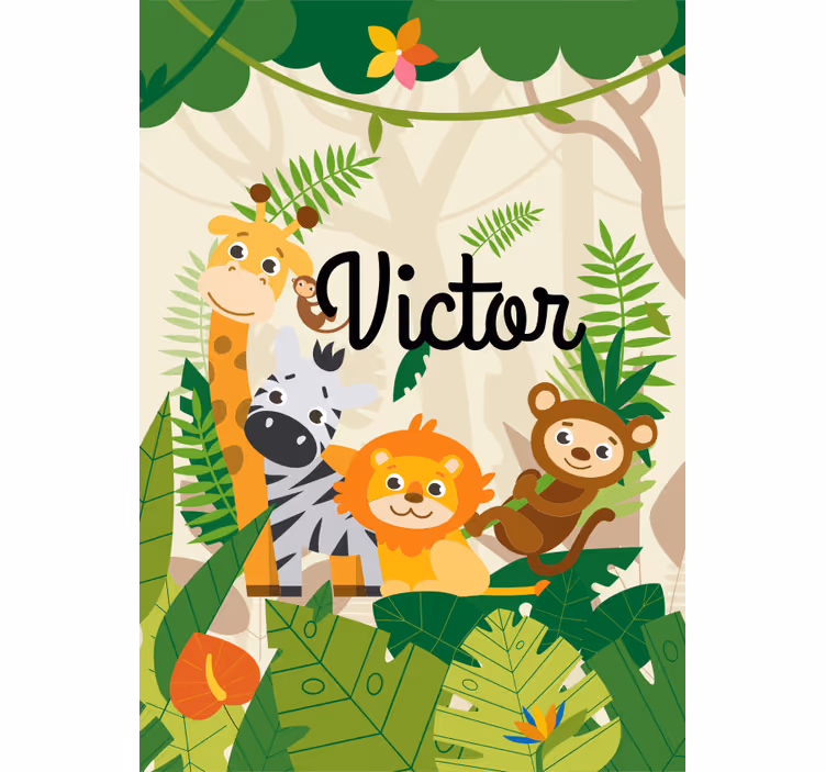 Store enfants animaux de la jungle personnalisés - TenStickers