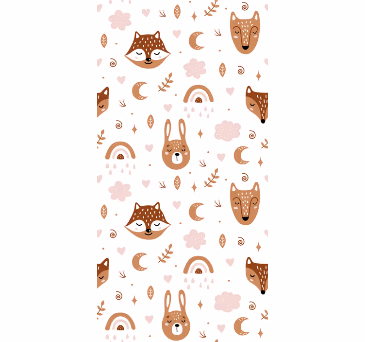 Store enfants animaux mignons et arc-en-ciel - TenStickers