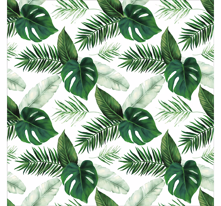 Store salon feuilles tropicales vertes - TenStickers