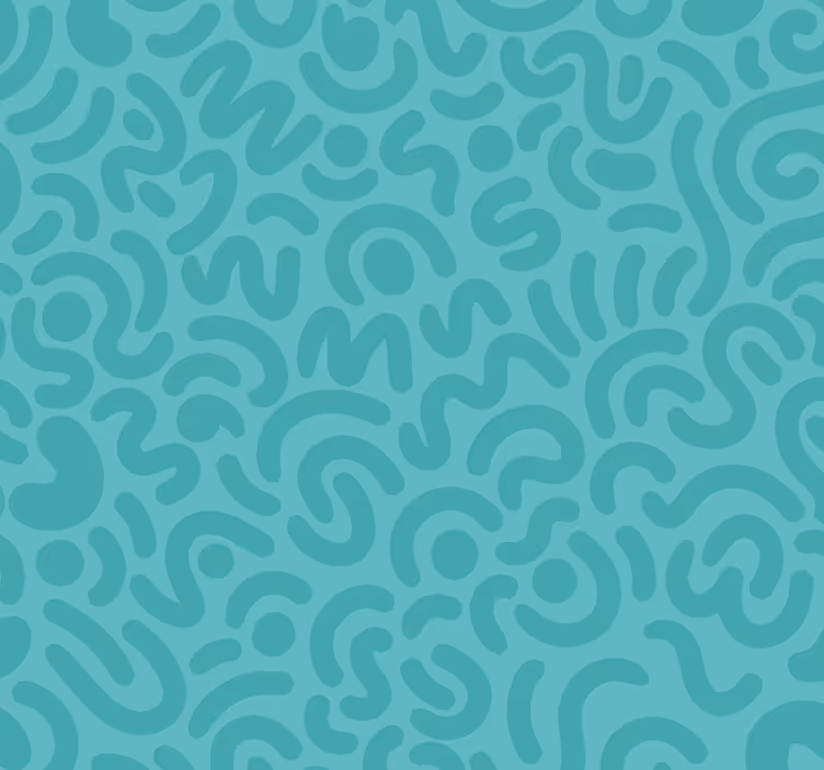 Store turquoise salon traits arrondis abstraits - TenStickers
