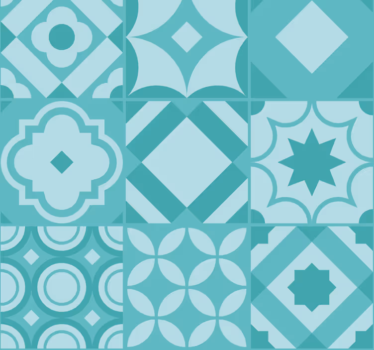Store turquoise effet carrelage carreaux - TenStickers