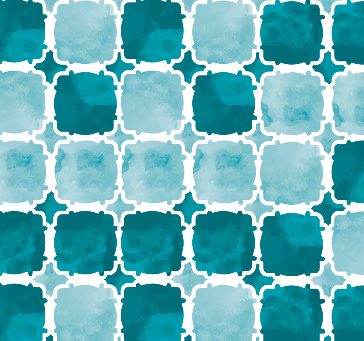Store bleu salon carreaux d'aquarelle - TenStickers