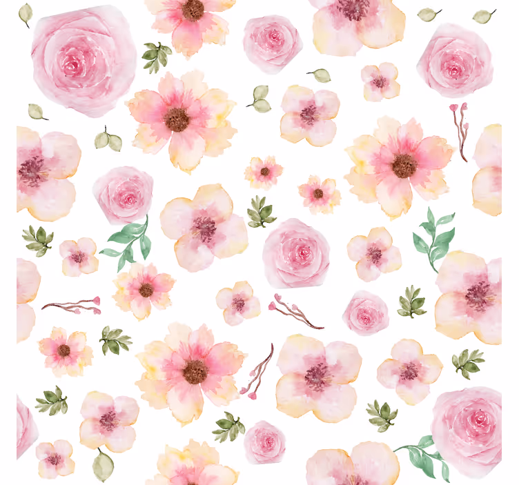 Store fleurs motif de fleurs roses - TenStickers