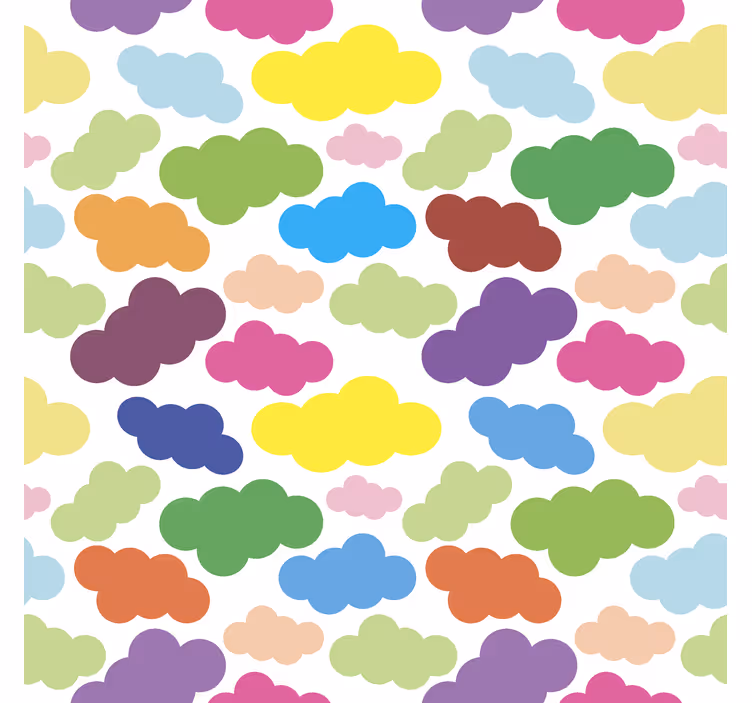 Toile fenêtre nuages colorés - TenStickers