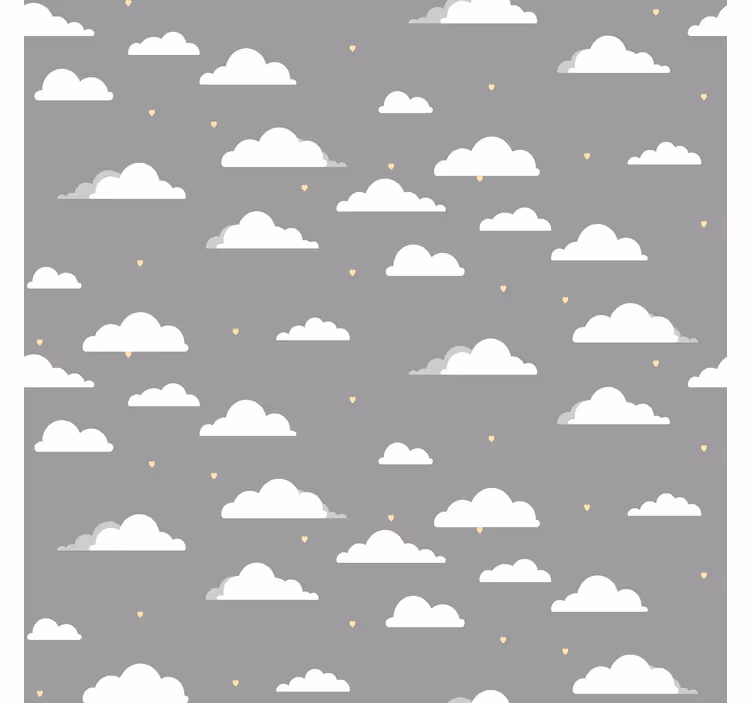 Toile fenêtre nuage motif gris - TenStickers
