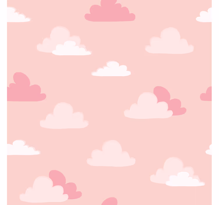 Toile fenêtre nuage motif rose et blanc - TenStickers