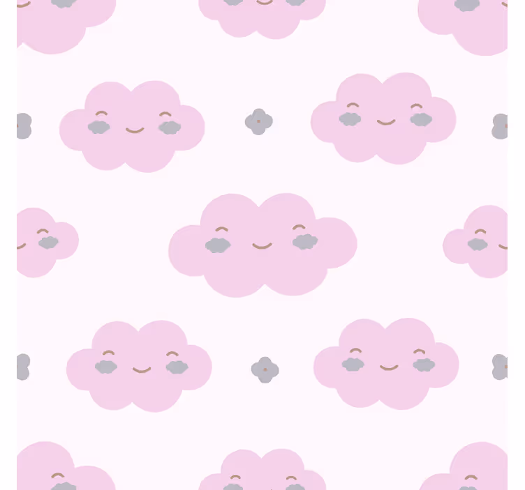 Toile fenêtre nuage motif enfants rose - TenStickers