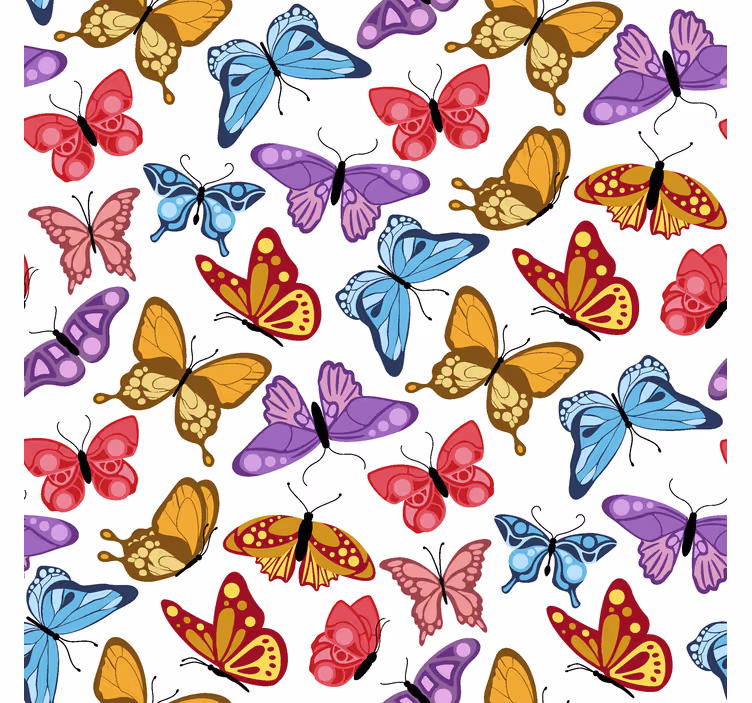 Toile fenêtre papillon conception colorée - TenStickers