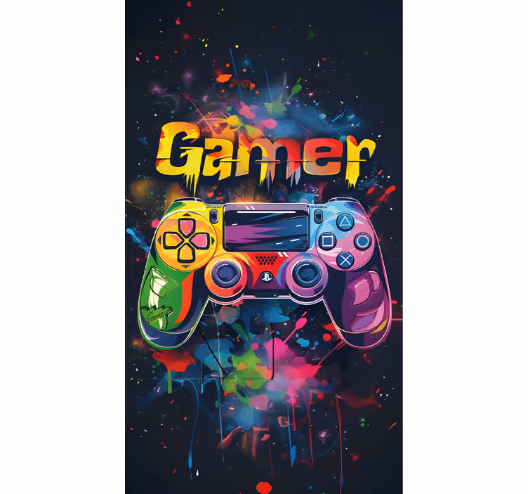 Toile fenêtre geek contrôle multicolore - TenStickers