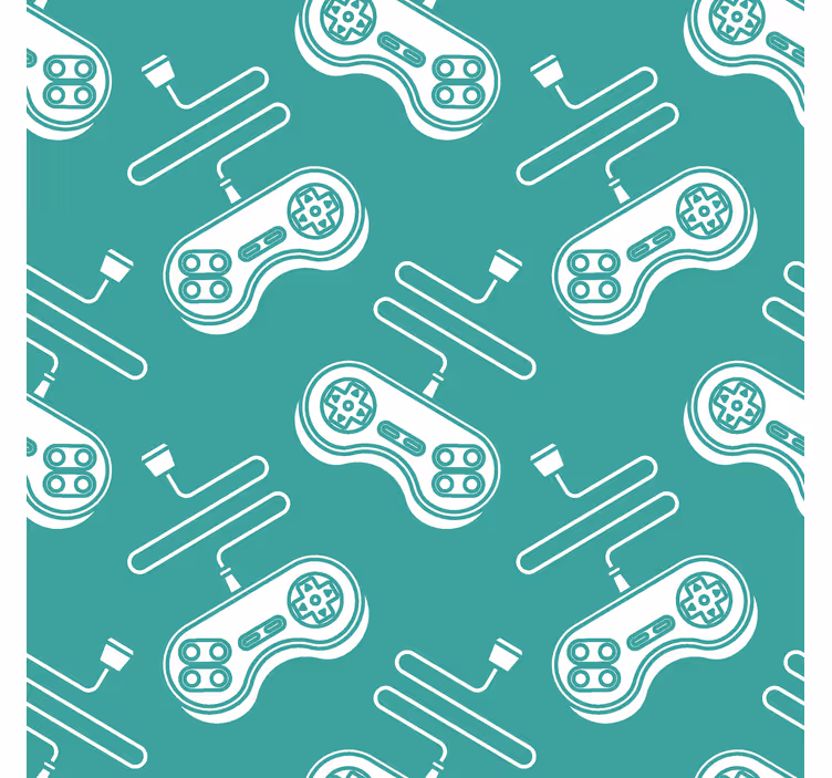 Toile fenêtre geek motif de commandes rétro blanc - TenStickers