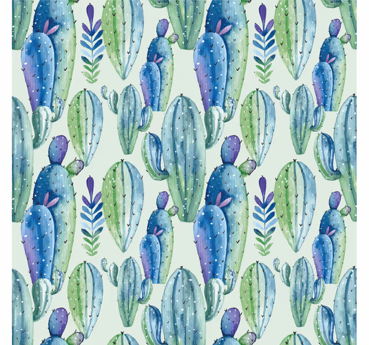 Toile fenêtre cactus style botanique - TenStickers