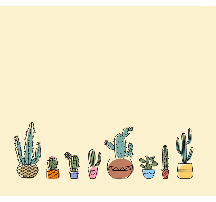 Store enrouleur dessins de cactus - TenStickers
