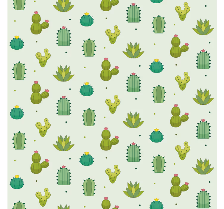 Toile fenêtre cactus motif vert - TenStickers