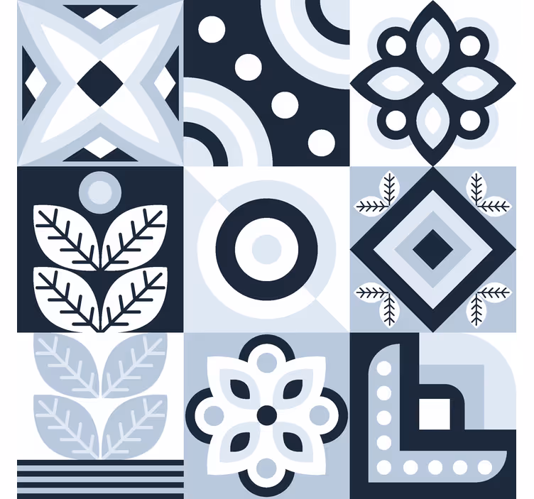 Toile fenêtre nordique modèle de carreaux - TenStickers