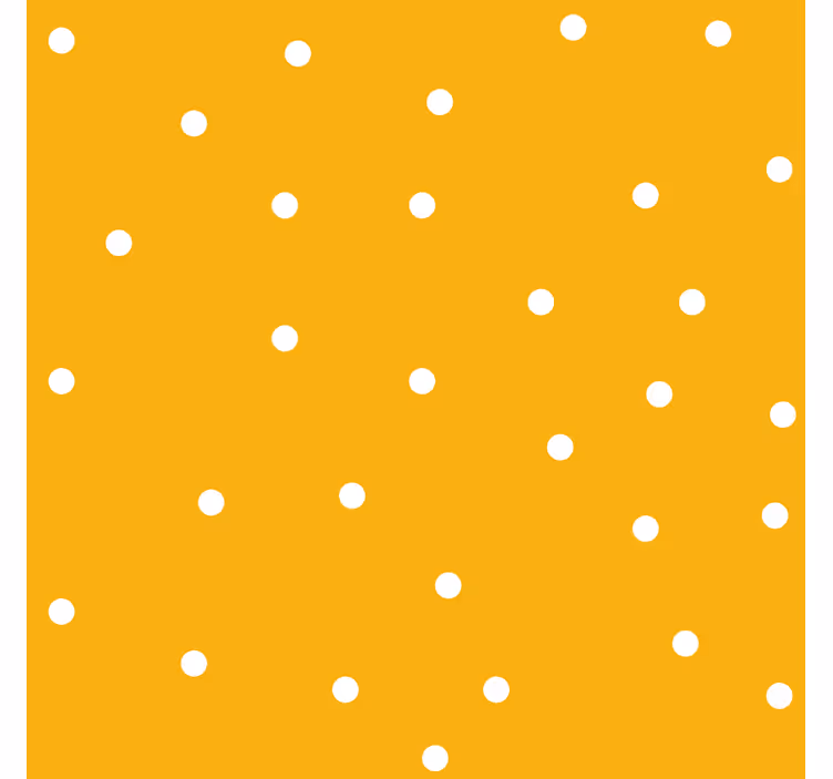 Toile fenêtre jaune motif à pois blancs - TenStickers