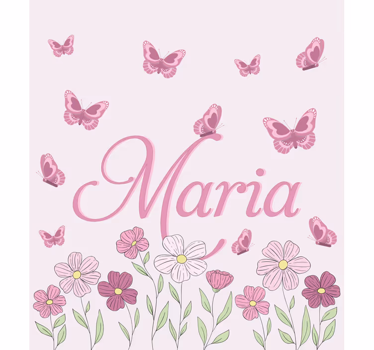 Toile fenêtre personnalisé fleurs et papillons - TenStickers