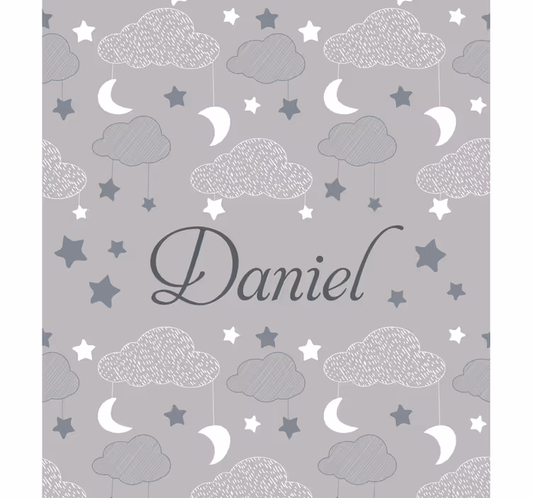 Store enrouleur personnalisable gris nuages et étoiles - TenStickers