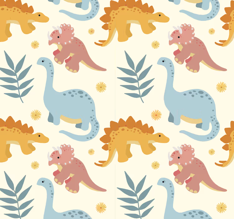 Toile fenêtre dinosaures style minimaliste - TenStickers