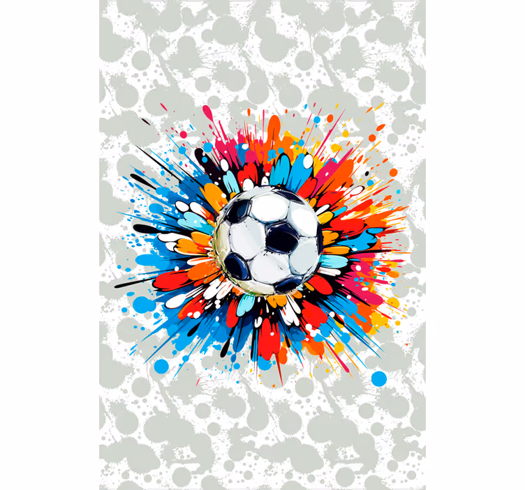 Toile fenêtre football explosion - TenStickers
